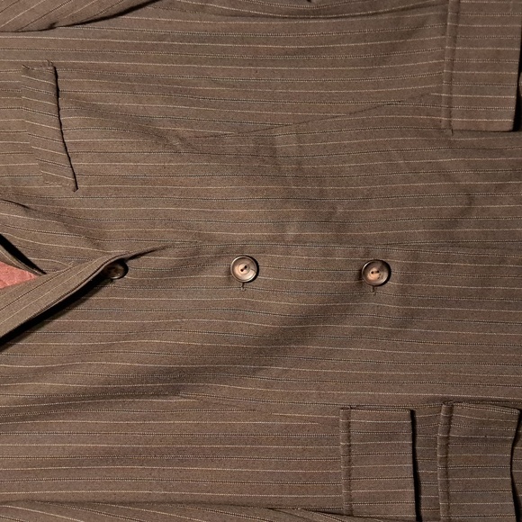 Vintage old schoolSmart set pinstripe men style woman's gray jacket Tall size 13 - Picture 2 of 10
